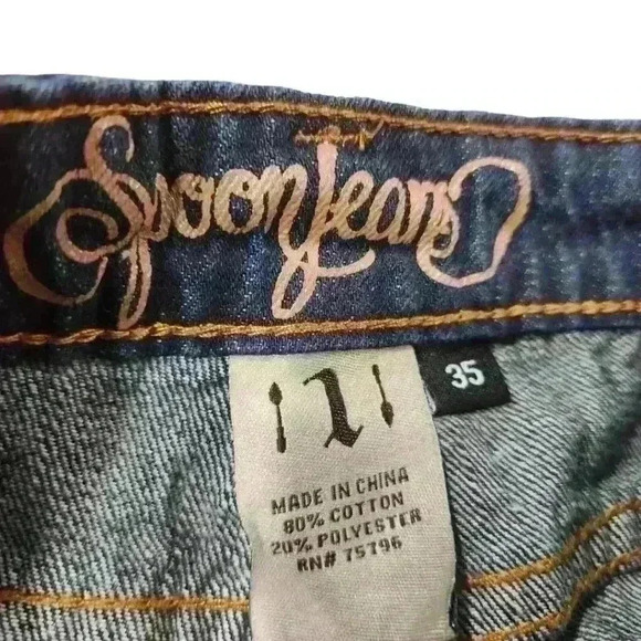 Spoon Jeans Distressed Medium Wash Five-Pocket Style Tall Jeans NWT - Picture 9 of 10